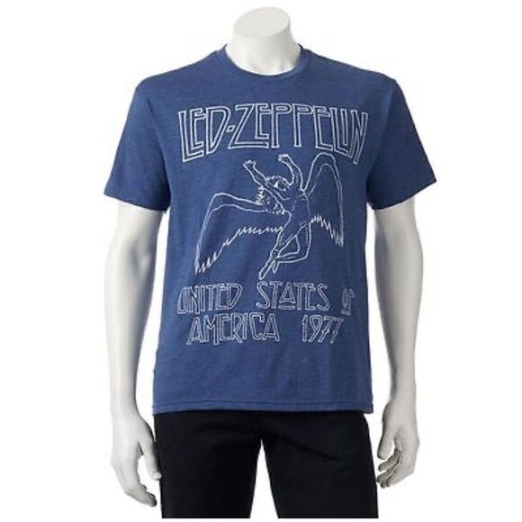 Led Zeppelin- Achilles Last Stand Grey Blue Short Sleeve T-shirt, Size Large - Picture 4 of 10